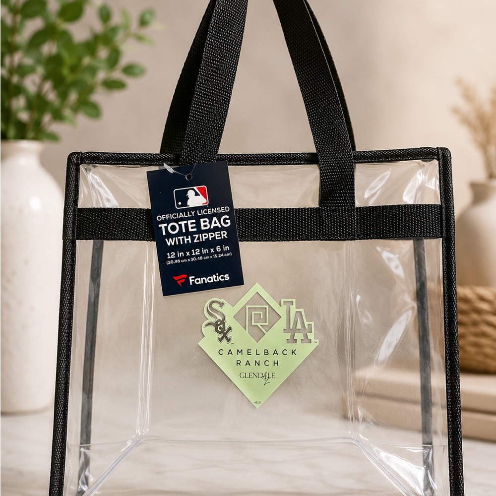 Fanatics Clear Tote Bag with Black Trim and Handles
